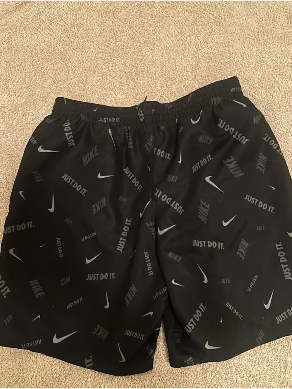Nike Black All-Over Logo Swim Trunks